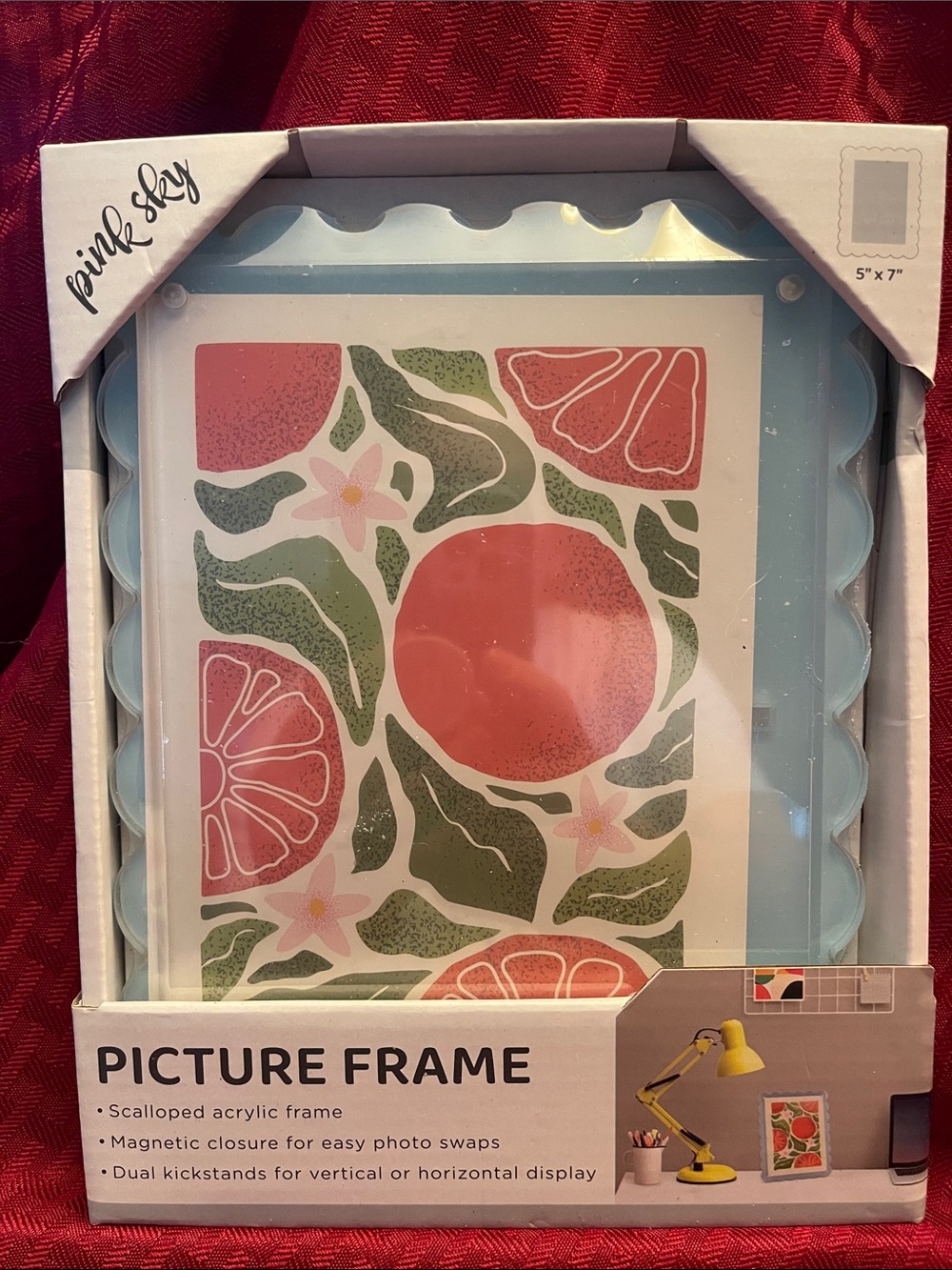 Pink Sky Scalloped Acrylic Picture Frame - Light Blue